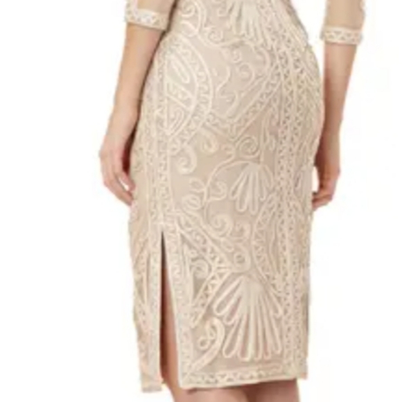 Sheer sleeve sheath JS collection dress - Picture 5 of 7